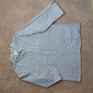 Alfred Dunner peek a boo perforated button down blouse layering